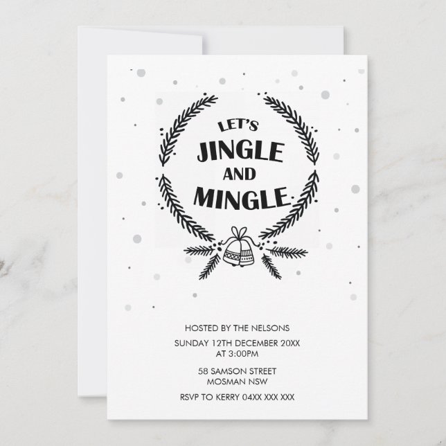 Låt oss Jingle och Mingle jul Party Helgdag Inbjudningar (Framsida)
