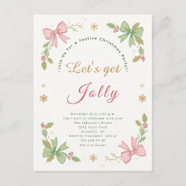 Låt oss Jolly Whimsical jul Bow-Helgdag Helg Vykort