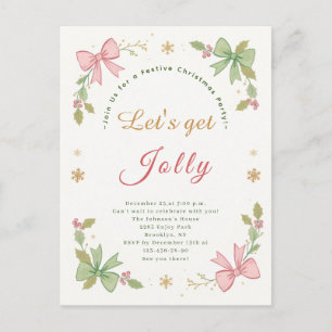 Låt oss Jolly Whimsical jul Bow-Helgdag Helg Vykort