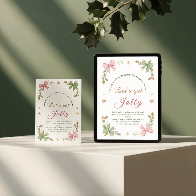 Låt oss Jolly Whimsical jul Bow - Vikt Helgkort (Skapare uppladdad)