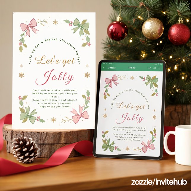 Låt oss Jolly Whimsical jul Party Julkort (Skapare uppladdad)