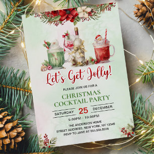 Låt oss Jul Cocktails få Jolly Party Inbjudningar