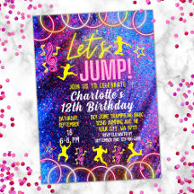 Låt oss Jump Bount Neon Trampoline Park Birthday