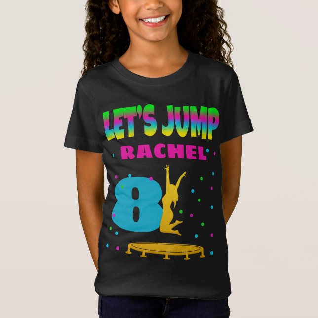 Låt oss jump Trampoline Birthday-Anpassningsbar T Shirt (Framsida)