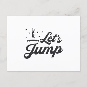 Låt oss Jump Trampoline Gymnast Funny Trampolining Vykort