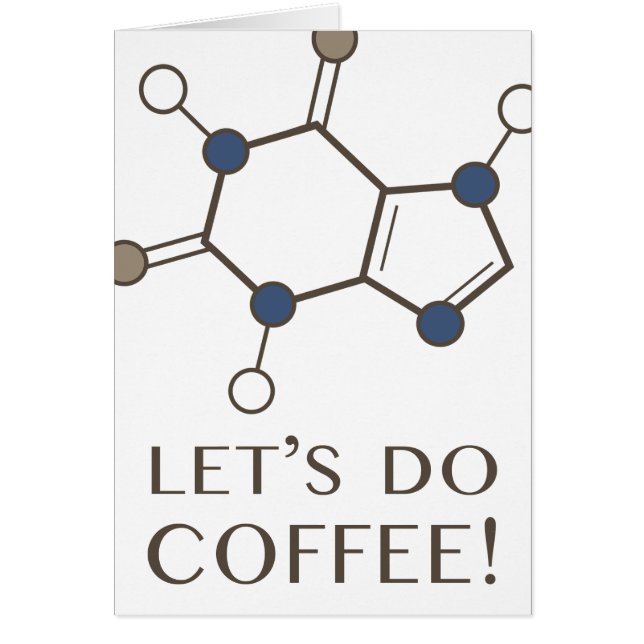 låt oss kaffe (koffeinmolekyl) OBS kort (Framsidan)