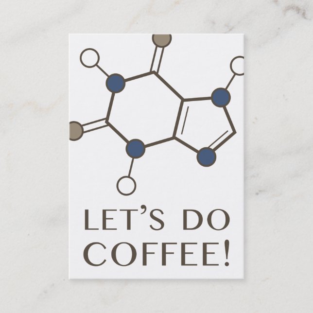 låt oss kaffe (koffeinmolekyl) visitkort (Framsida)