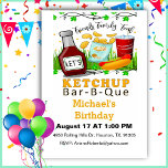 Låt oss Ketchup BBQ Funny Birthday Inbjudningar<br><div class="desc">Ge redot att sizzla och späda upp födelsedagsfirandet med en roligt och en snabb barbecue-temad inbjudan. Med en ketchup flaska med den klyvbara frasen "Låt oss Ketchup",  kommer inbjudan att fånga alla era gäster i party.</div>