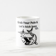 Låt oss Kick Bass Funny Fishing mugg och tumlare