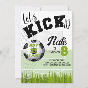 Låt oss Kick den, Fotboll Party, fotboll Inbjudningar