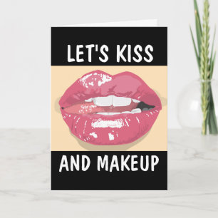 LÅT OSS KISS- OCH MAKEUP-KORT FÖR HONOM KORT