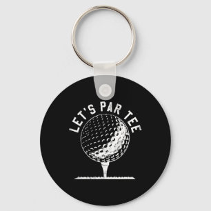 Låt oss klara tee-shirt rolig golfspelare present nyckelring