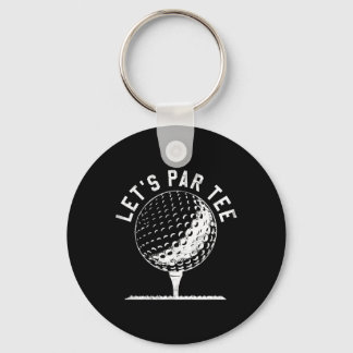 Låt oss klara tee-shirt rolig golfspelare present nyckelring