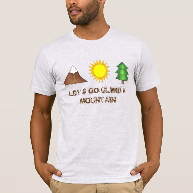 Låt oss klättra upp i ett bergsklimat Träd Sol Tee Shirt (Framsida)