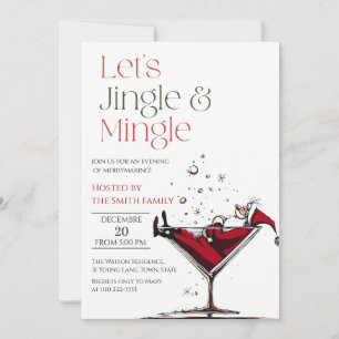 Låt oss klinga och umgås, Tomte Cocktail Inbjudningar