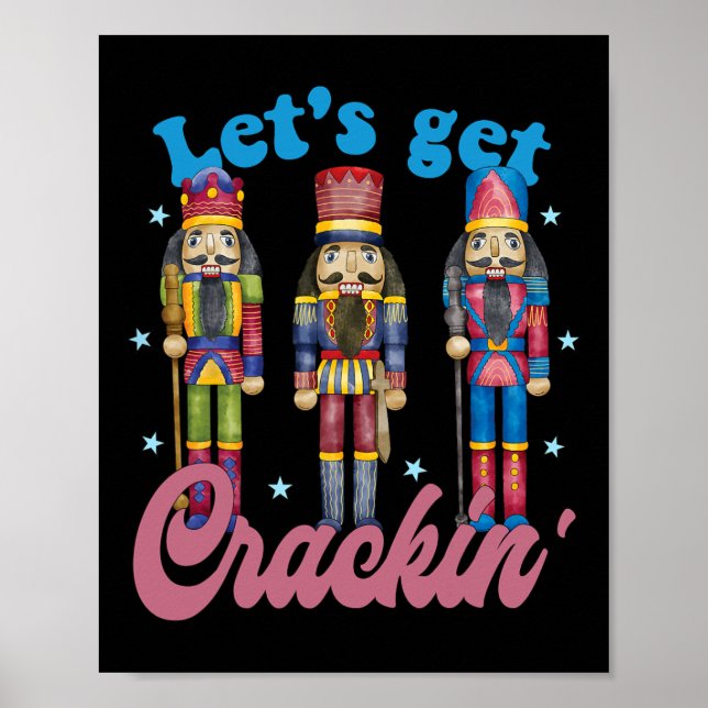 Låt oss knäcka tre nötknäppare Vintage jul Poster (Framsidan)