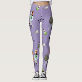 "Låt oss Konstigen Hallo-" Funky Halloween Lila Leggings