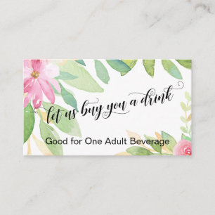 Låt oss köpa ett Drink Script Flowers Drink Biljet Tilläggskort