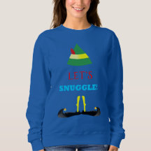 Låt oss kramas Damblå sweatshirt med tomte