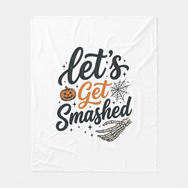 Låt Oss Krossas Halloween-pumpa Fleecefilt (Framsidan)