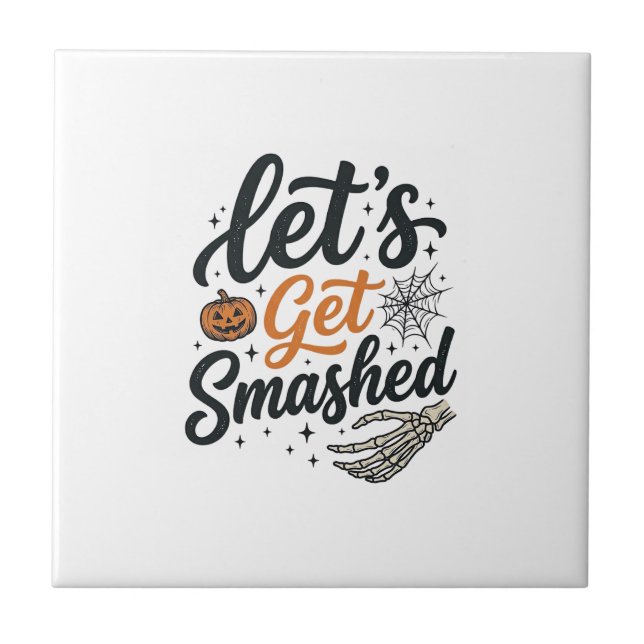 Låt Oss Krossas Halloween-pumpa Kakelplatta (Framsidan)