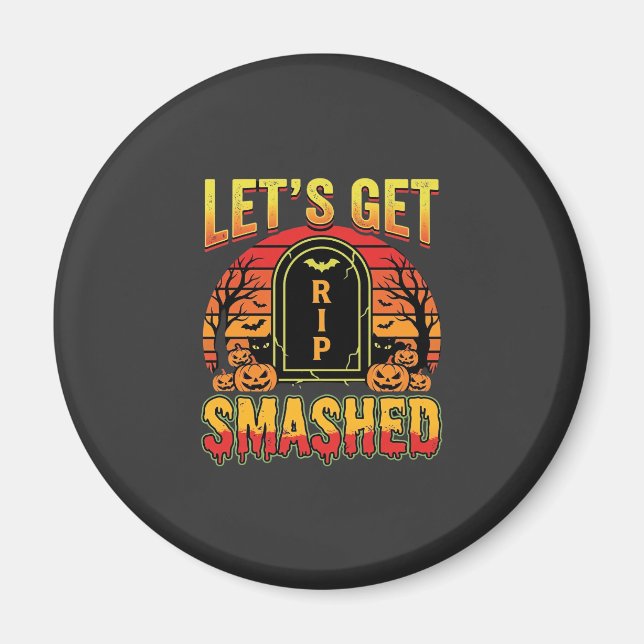 Låt Oss Krossas Halloween Pumpa Kyrkogård Magnet (Framsidan)