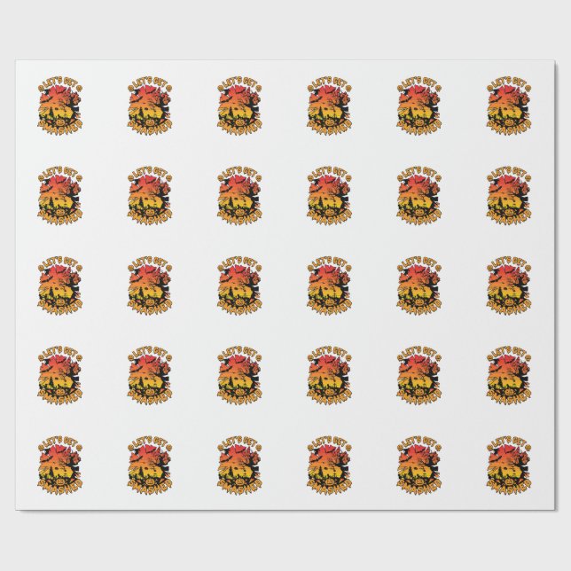 Låt Oss Krossas Halloween Pumpa Spöklik Träd Fladd Presentpapper (Platt)