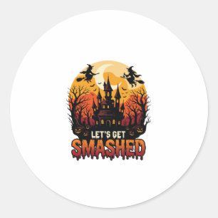Låt oss krossas Halloween Spök Slott Häxor P Runt Klistermärke
