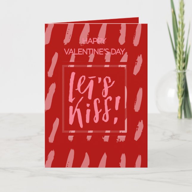 Låt oss kyssas jag älskar dig Alla hjärtans dag Helgkort (Framsida)