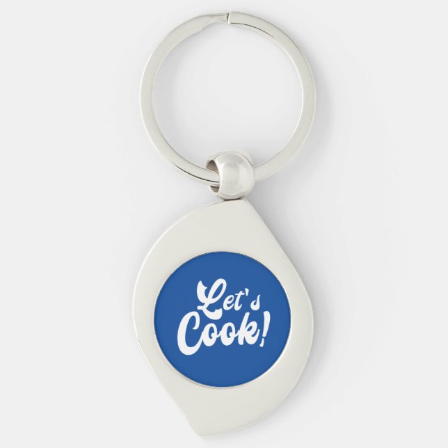 Låt oss laga mat swirl silverfärgad nyckelring (Framsidan)