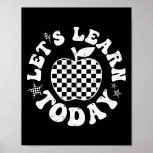 Låt oss lära oss idag Rutig äpple tillbaka till sk Poster