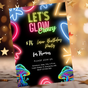 Låt oss laser party för glans-galet nyfödelselagar inbjudningar