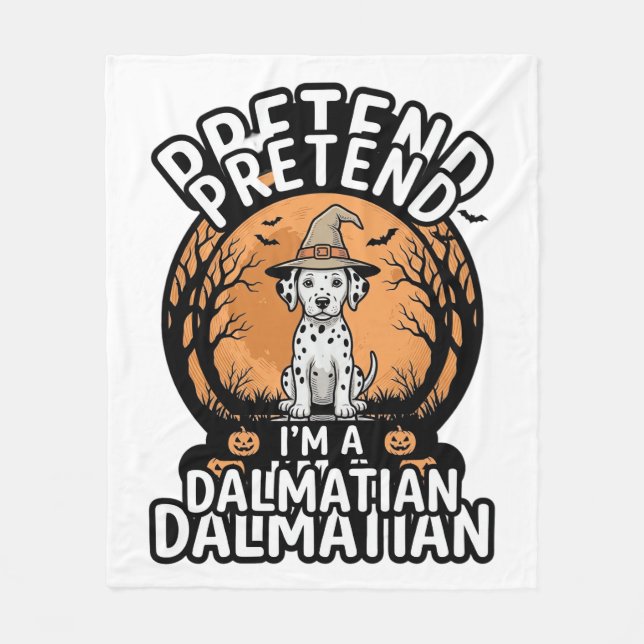 Låt oss låtsas att jag är en dalmatiner Halloween  Fleecefilt (Framsidan)