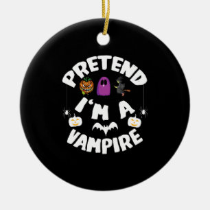 Låt oss låtsas att jag är en vampyr - rolig Hallow Julgransprydnad Keramik