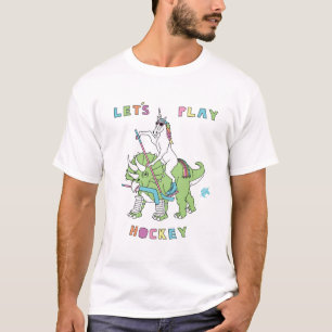 Låt oss leka dinosauren för hockeyUnicornridningen T Shirt