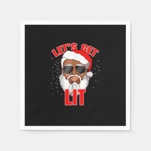 Låt oss Lit Drinking Santa Hat jul Ljus Pappersservett