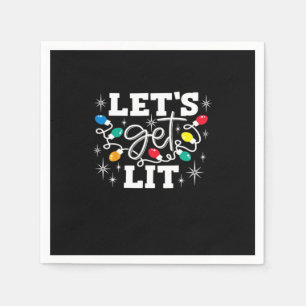 Låt oss Lit Drinking Santa Hat jul Ljus Pappersservett