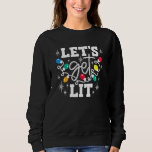 Låt oss Lit Drinking Santa Hat jul Ljus T Shirt