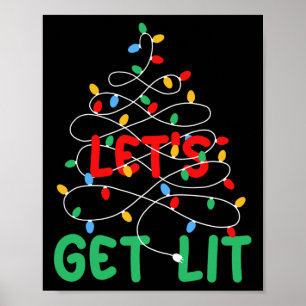 Låt oss Lit Julafton Ljus jul Pajama Helgdag Poster