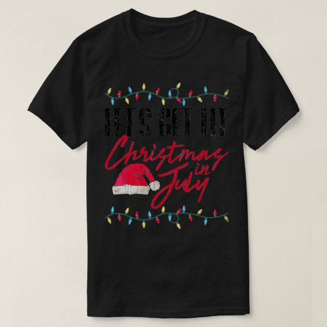 Låt oss Lit-stilig jul i juli-grafik  T Shirt (Design framsida)