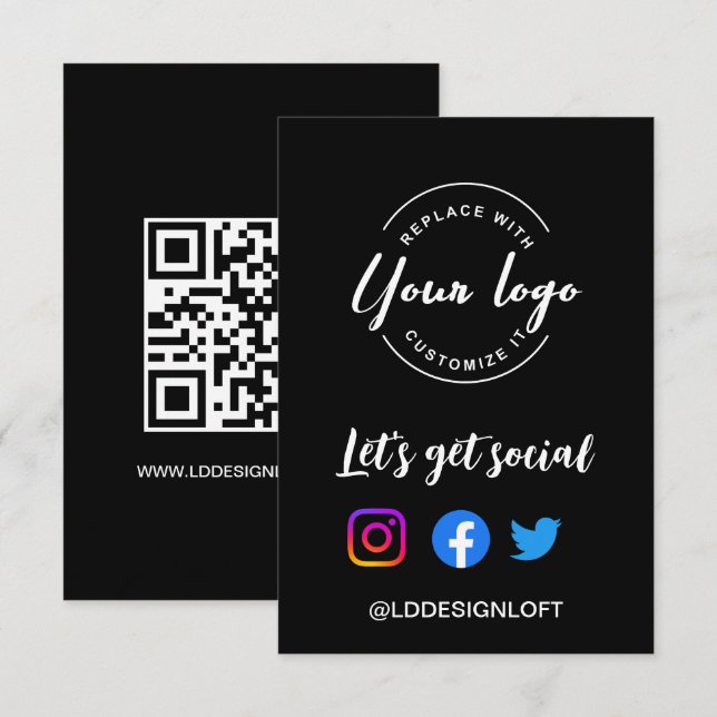 Låt oss logotyp för Anpassningsbar av  för Hämta S Inbjudningar (Fram/baksida)