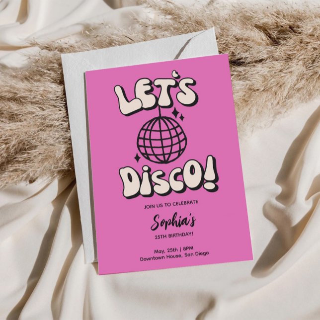 Låt oss Magenta för Disco-Födelsedagsfest Inbjudningar (Skapare uppladdad)