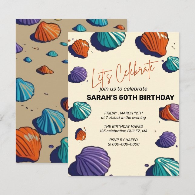 Låt oss mall för inbjudan, redigerbar webbplats (Fram/baksida)