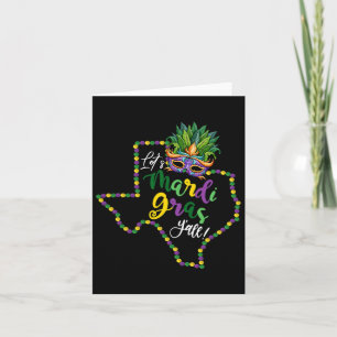 Låt oss Mardi Gras Yall Texas Galveston Souvenir G Kort