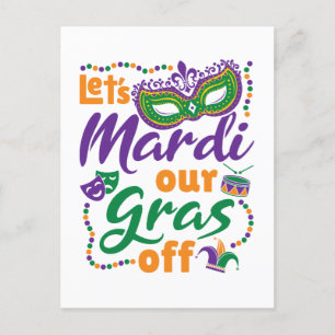 Låt oss Mardi Vår Gras Av Funny Mardi Gras Party Vykort