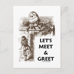 Låt oss Meet & Greet Alice Humpty Dumpty Wonderlan Vykort