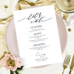 Låt oss menykortet Bröllop för Chic Eat  för plåt Meny<br><div class="desc">Ett enkelt menykort för calligraphy bröllop i chic. Jag erbjuder en kostnadsfri anpassningstjänst. Om du har några frågor eller speciella förfrågningar kan du kontakta mig.</div>