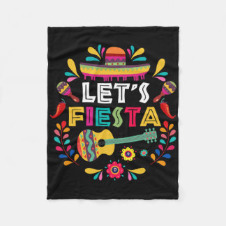 Låt oss Mexikansk Fiesta Cinco De Mayo Party Färgg Fleecefilt