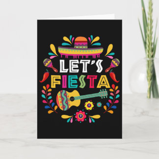 Låt oss Mexikansk Fiesta Cinco De Mayo Party Färgg Kort