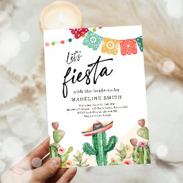 Låt oss Möhippan Fiesta Cactus Watercolor Inbjudningar
